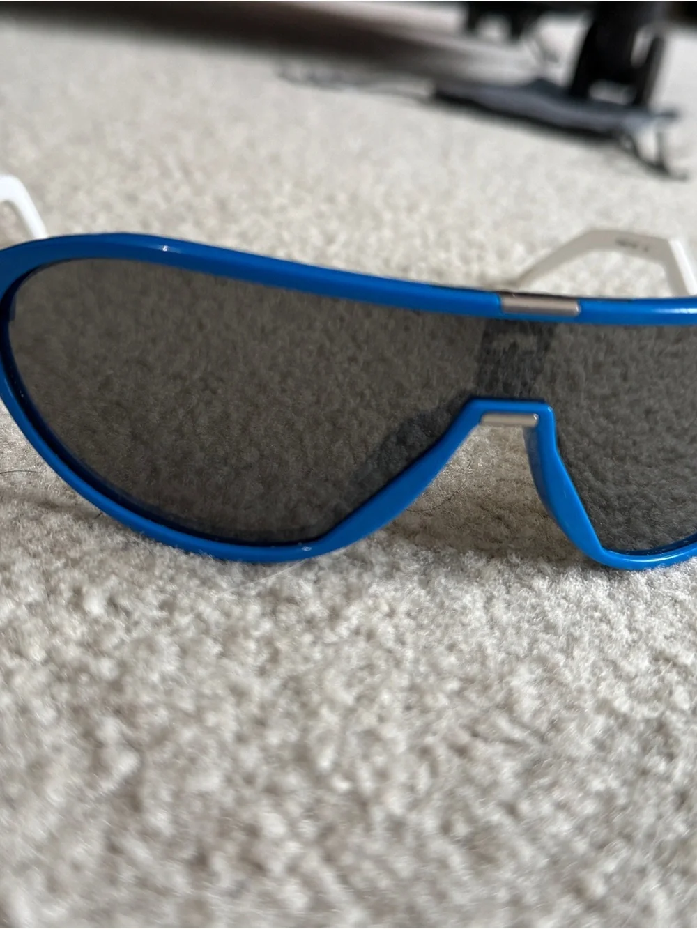 Oakley Blue and White Shield Sunglasses